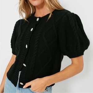Tuckernuck Hyacinth House Victoria short-sleeve black sweater. XL